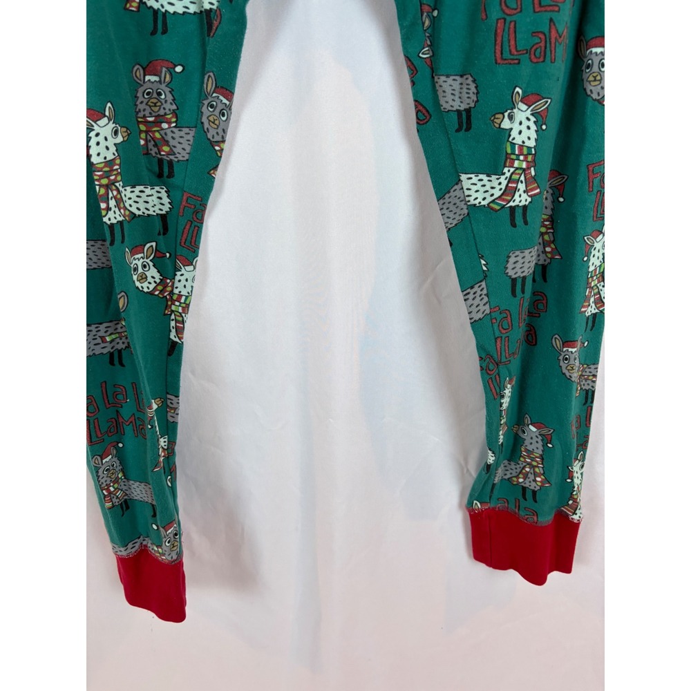 Lazy One Womens Fa La La Llama Christmas Pajama Leggings Teal Green Red XL - Picture 4 of 8